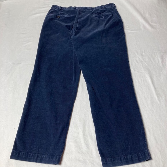 Brooks Brothers Clark Blue Corduroy Straight Leg Flat Front Men's Size 36x30 - Picture 3 of 10